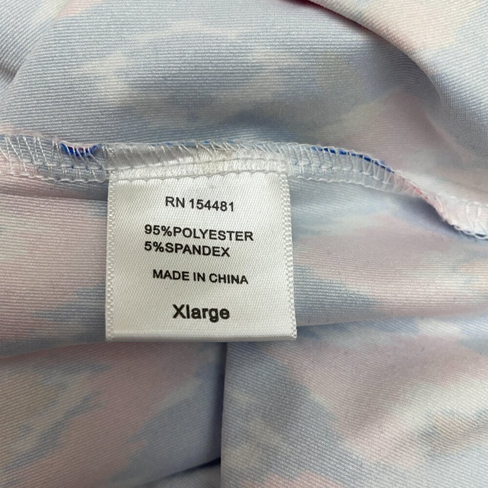 Jean Pierre Klifa Paris Dress Pink Blue Floral Stretch 3/4 Sleeves Pullover XL - Picture 7 of 9